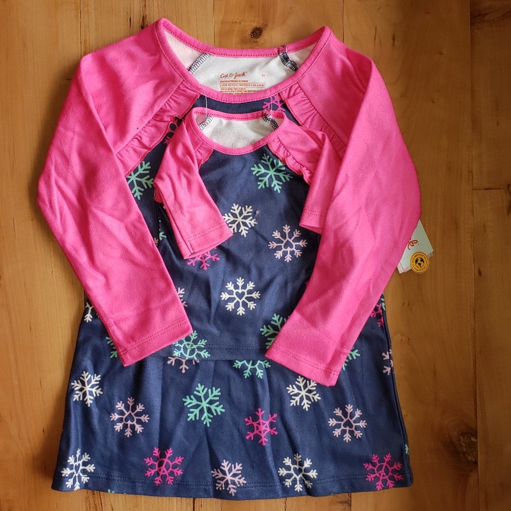 Toddler Girls Snowflake Nightgown 2pc